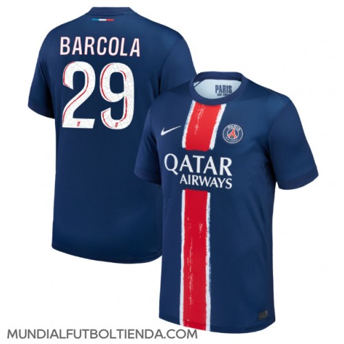 Camiseta Paris Saint-Germain Bradley Barcola #29 Primera Equipación Replica 2024-25 mangas cortas